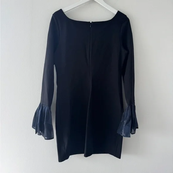 STAUD Hawthorne Dress in Black Navy L